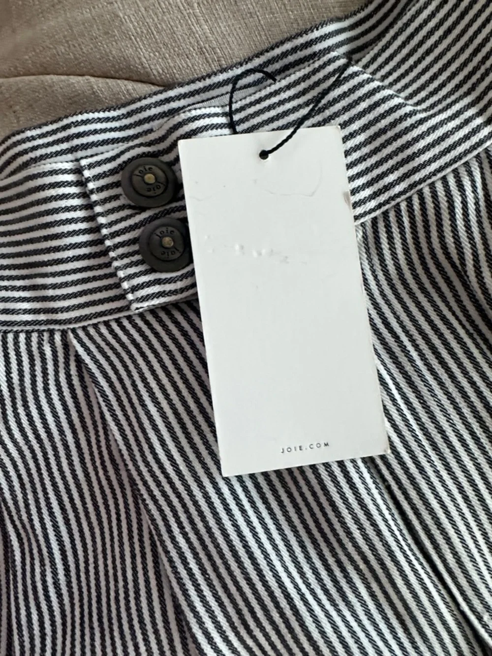 Joie Black and White Pinstripe Tapered Chinos